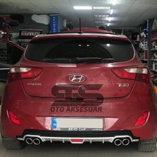 Fruens Hyundai I30 Difüzör Arka Tampon Eki 4 Egzoz Çıkışlı Gri Tip
