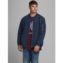 Jack & Jones Büyük Beden Lacivert Erkek Bomber Ceket 12173990