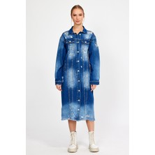 Alexander Gardi Özel Koleksiyon Düğmeli Denim Gömlek Elbise (3025)