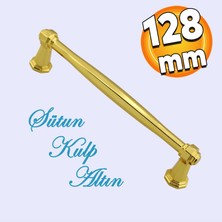 Badem10 Sütun Ayder Mobilya Mutfak Dolabı Çekmece Dolap Kapak Kulpu Düz Metal Kulp Kulbu Kulpu 128 mm Altın
