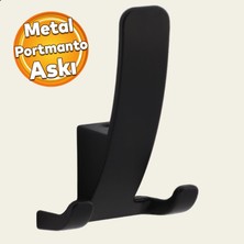 Badem10 Portmanto Askı Apex Metal Vestiyer Duvar Dolap Elbise Askısı Mat Siyah Mobilya Kapı Askılığı Aparatı