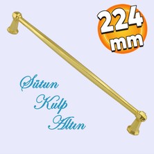 Badem10 Sütun Mobilya Mutfak Dolabı Çekmece Dolap Kapak Kulpu Ayder Düz Metal Kulp Kulbu Kulpu 224 mm Altın