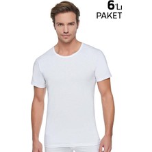 Tutku Penye Bisiklet Yaka Erkek Atlet 103 6 Lı Paket | Beyaz