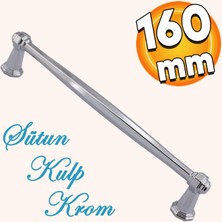 Badem10 Sütun Ayder Mobilya Mutfak Dolabı Çekmece Dolap Kapak Kulpu Düz Metal Kulp Kulbu Kulpu 160 mm Krom