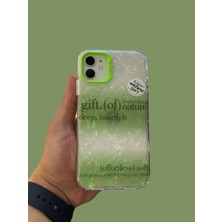 SPHONE Apple iPhone 12 Kılıf 3D Grafiiti Hologram Desenli Kristal Parıltılı Yazılı Figürlü Motif Case