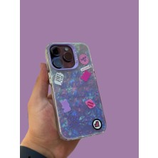 SPHONE Apple iPhone 12 Pro Kılıf 3D Grafiiti Hologram Desenli Kristal Parıltılı Yazılı Figürlü Motif Case