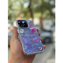 SPHONE Apple iPhone 12 Pro Kılıf 3D Grafiiti Hologram Desenli Kristal Parıltılı Yazılı Figürlü Motif Case