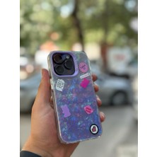 SPHONE Apple iPhone 12 Pro Kılıf 3D Grafiiti Hologram Desenli Kristal Parıltılı Yazılı Figürlü Motif Case