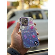 SPHONE Apple iPhone 12 Pro Kılıf 3D Grafiiti Hologram Desenli Kristal Parıltılı Yazılı Figürlü Motif Case