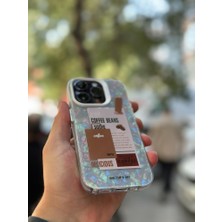 SPHONE Apple iPhone 12 Pro Kılıf 3D Grafiiti Hologram Desenli Kristal Parıltılı Yazılı Figürlü Motif Case