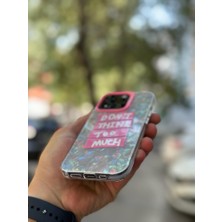 SPHONE Apple iPhone 12 Pro Kılıf 3D Grafiiti Hologram Desenli Kristal Parıltılı Yazılı Figürlü Motif Case