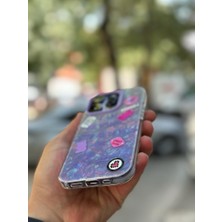 SPHONE Apple iPhone 13 Pro Max  Kılıf 3D Grafiiti Hologram Desenli Kristal Parıltılı Yazılı Figürlü Motif Case