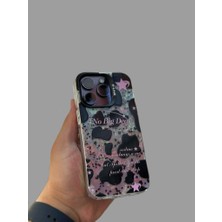 SPHONE Apple iPhone 14 Pro Kılıf 3D Grafiiti Hologram Desenli Kristal Parıltılı Yazılı Figürlü Motif Case