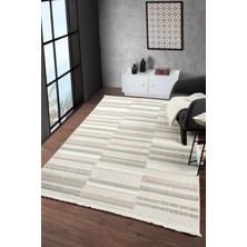 Eliz Home Beyaz Yumuşak Dokulu Halı Kilim Salon Mutfak Koridor Yolluk Dokuma Makine Halısı 003