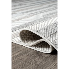 Eliz Home Beyaz Yumuşak Dokulu Halı Kilim Salon Mutfak Koridor Yolluk Dokuma Makine Halısı 003