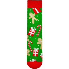 Carnaval Socks Yeşil Karışık Yılbaşı Desenli Havlu Çorap