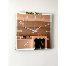 Harika Crown Gerçek Aynalı Dekoratif Duvar Saati (40- 50 Cm)