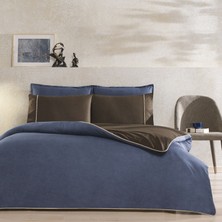 Taç Riven Biyeli Tek Kişilik Nevresim Takımı Lacivert
