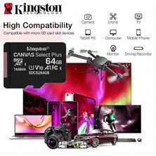 Kingston 64 GB  100 Mb/s Hafıza Kartı - Adaptör Dahil - Sd Kart