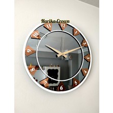 Harika Crown Gerçek Aynalı Dekoratif Duvar Saati (40- 50 Cm)