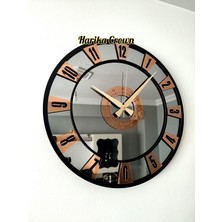 Harika Crown Gerçek Aynalı Dekoratif Duvar Saati (40- 50 Cm)