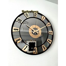 Harika Crown Gerçek Aynalı Dekoratif Duvar Saati (40- 50 Cm)