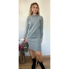 Cardella Taşlı Triko Elbise