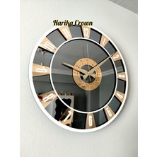 Harika Crown Gerçek Aynalı Dekoratif Duvar Saati (40- 50 Cm)