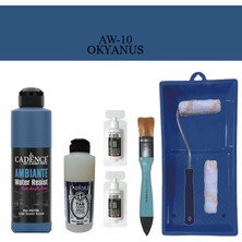 Cadence Fayans Tezgah B - Ambiente Islak Zemin Aw - 10 Okyanus 250 ml Katalizör 20 gr Taş Vernik 120  Saten Rulo Set
