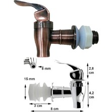 Ürünpazarı Cam Sebil ve Damacana Bakır Renkli Basmalı Yedek Musluğu 3lü-Bakır Renkli Otantik Yedek Musluk Yeni