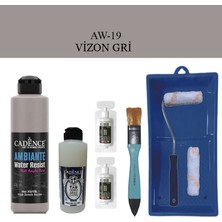 Cadence Fayans Tezgah B - Ambiente Islak Zemin Aw - 19 Vizon gr i 250 ml Katalizör 20 gr Taş Vernik 120  Saten Rulo Set