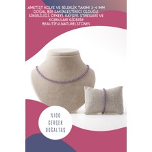 NehirTaş Sertifikalı   Ametist Kolye Doğal Taş ( Bileklik ) 3-4 mm