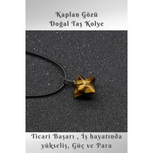 NehirTaş Sertifikalı   Kaplan Gözü Merkaba Doğal Taş Kolye ( Iş Hayatında Başarı )