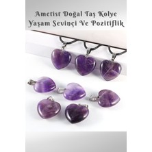 Nelleovana Kalp Ametist Doğal Taş Kolye ( Güçlü Bir Şifa Taşı )