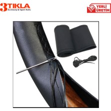 Lüks Set Hyundai I20 2011 Delmesiz Çelik Ayaklı Gri-Siyah Kolçak Kol Dayama, Direksiyon Kılıfı