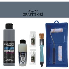 Cadence Fayans Tezgah B - Ambiente Islak Zemin Aw - 22 gr afiti gr i 250 ml Katalizör 20 gr Taş Vernik 120  Saten Rulo Set