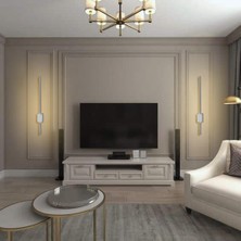 akbudak aydınlatma Osram Ledli Şarjlı Pilli Aplik Modern Dekoratif LED Duvar Otel Cafe Hol Hotel Aplik Siyah Eskitme Antrasit BEYAZ68CM  AK1010AK70CM