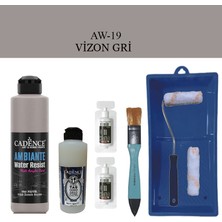 Cadence Fayans Tezgah B - Ambiente Islak Zemin Aw - 19 Vizon gr i 250 ml Katalizör 20 gr Taş Vernik Mat 120  Saten Rulo Set