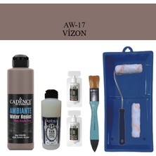 Cadence Fayans Tezgah B - Ambiente Islak Zemin Aw - 17 Vizon 250 ml Katalizör 20 gr Taş Vernik Mat 120  Saten Rulo Set