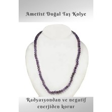 NehirTaş Sertifikalı   Ametist Doğal Taş Kolye ( Radyasyondan ve Negatif Enerjiden Korur. ) 6 mm ( )