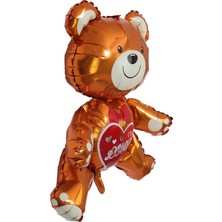 Kidspartim Love Yazılı Ayıcık Sevimli Teddy Bear 3D Folyo Balon 65 cm