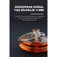 NehirTaş Sertifikalı   Krizopras Doğal Taş Bileklik 4 mm