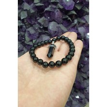 NehirTaş Sertifikalı   Oniks Doğal Taş Bileklik 8 mm ( Onıks Kolye )