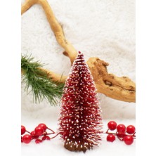Waldern Mini Kırmızı Çam Ağacı 15 cm Noel Süsü Ev Dekoru İçin Şık Süs Çeşidi