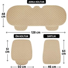 Mısırlı Grup Mısırlıgrup Tay Tüyü Cepli & Terletmez Kumaş Sırtlı Oto Koltuk Minder Seti - Koltuk Koruma Kılıfı (3'lü Set)