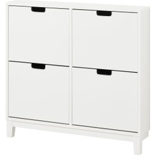 IKEA Ayakkabı Dolabı, Stall Beyaz Renk Meridyendukkan 96X17X90 Cm, 4 Bölmeli Ayakkabılık