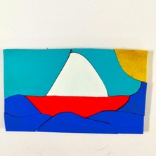 Ponpontoys Mıknatıslı Yelkenli  Ahşap Puzzle Yapboz