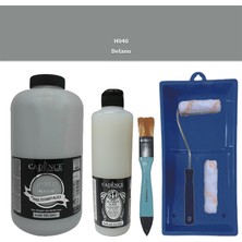 Cadence Mobilya Boyası -  Multisurface H - 040 Delano 2lt Ultimate Parlak Vernik 500 ml  Saten Rulo Set