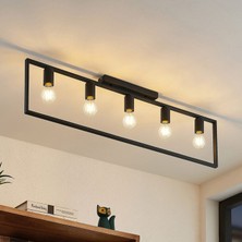 Rsylight Retro Metal Tavan Plofyoner 5 Li Rustik Dekoratif Vintaje Avize 100 cm