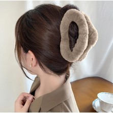 ZYC Kadın Büyük Boy Peluş Mandal Toka